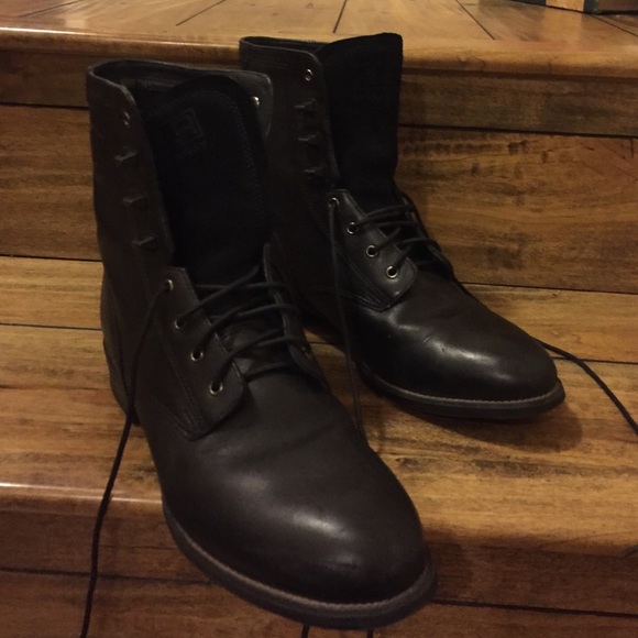 Black Lace up Boots - Picture 1 of 4
